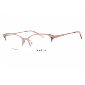 Bebe Women's Eyeglasses - Rose Gold Metal Half Rim Rectangular Frame | BB5204 770
