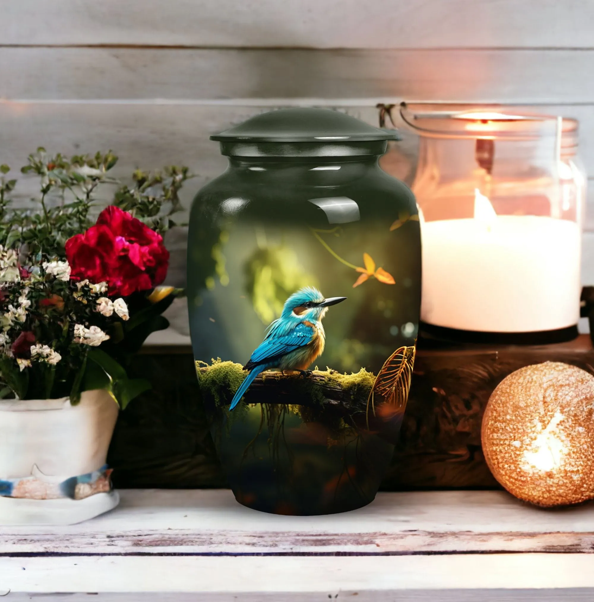 Blue Sparrow Urn - A Unique Memorial for Loved Ones