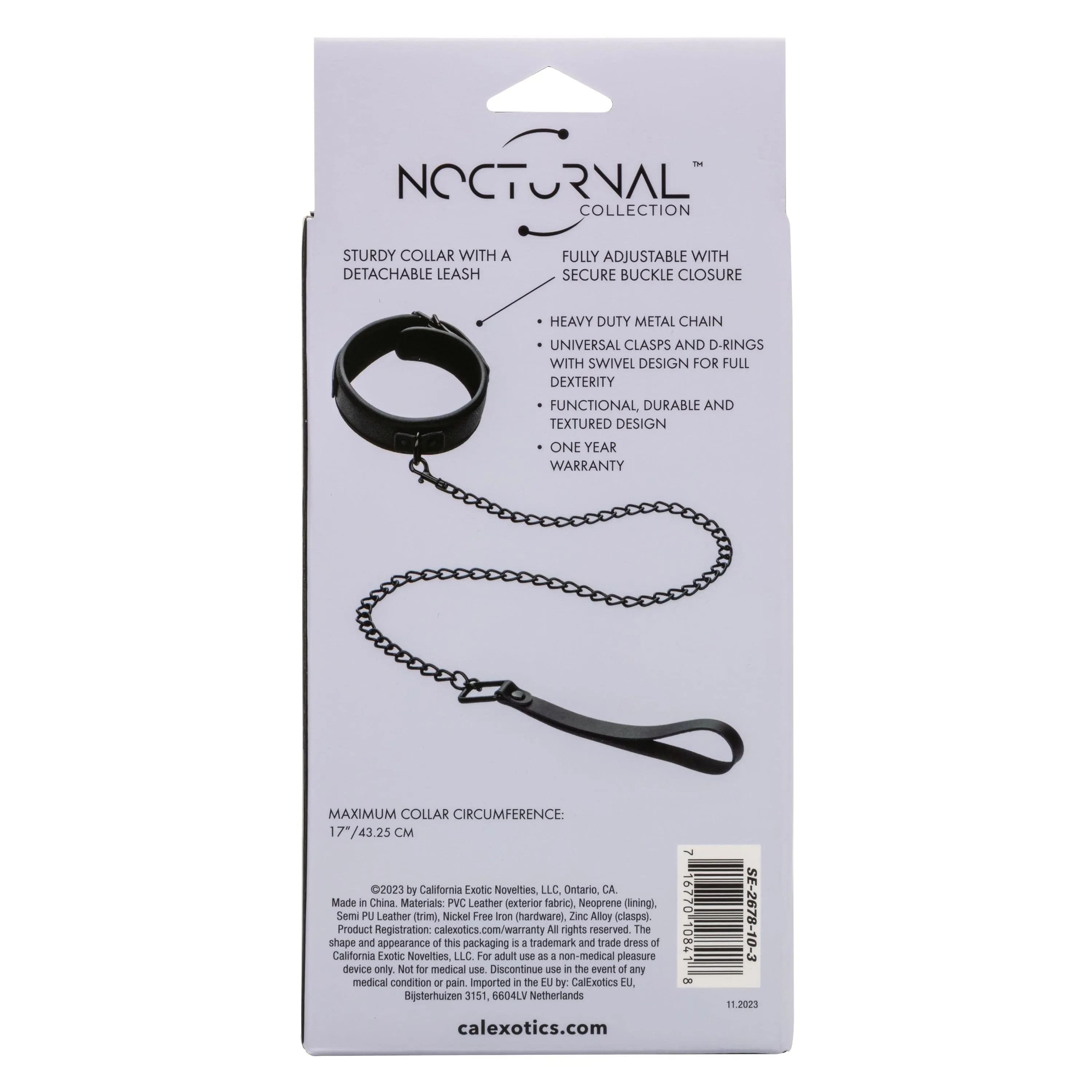 California Exotics - Nocturnal Collection Collar and Leash (Black)
