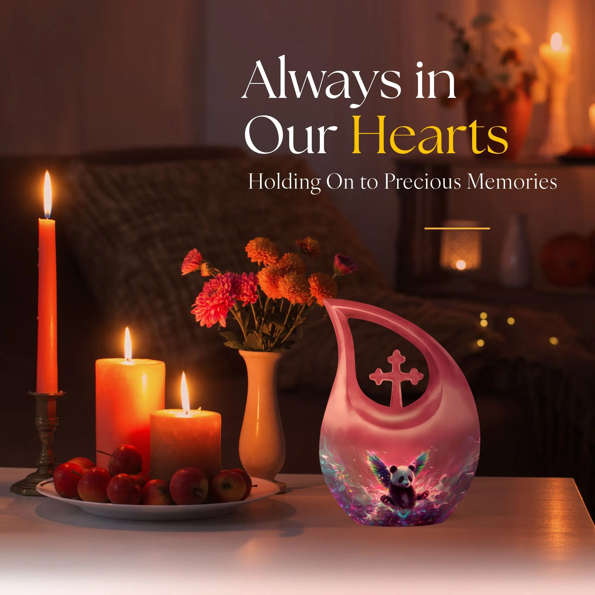 Cross Drop Panda Commemorative Extra Large Urn: Unique Urn