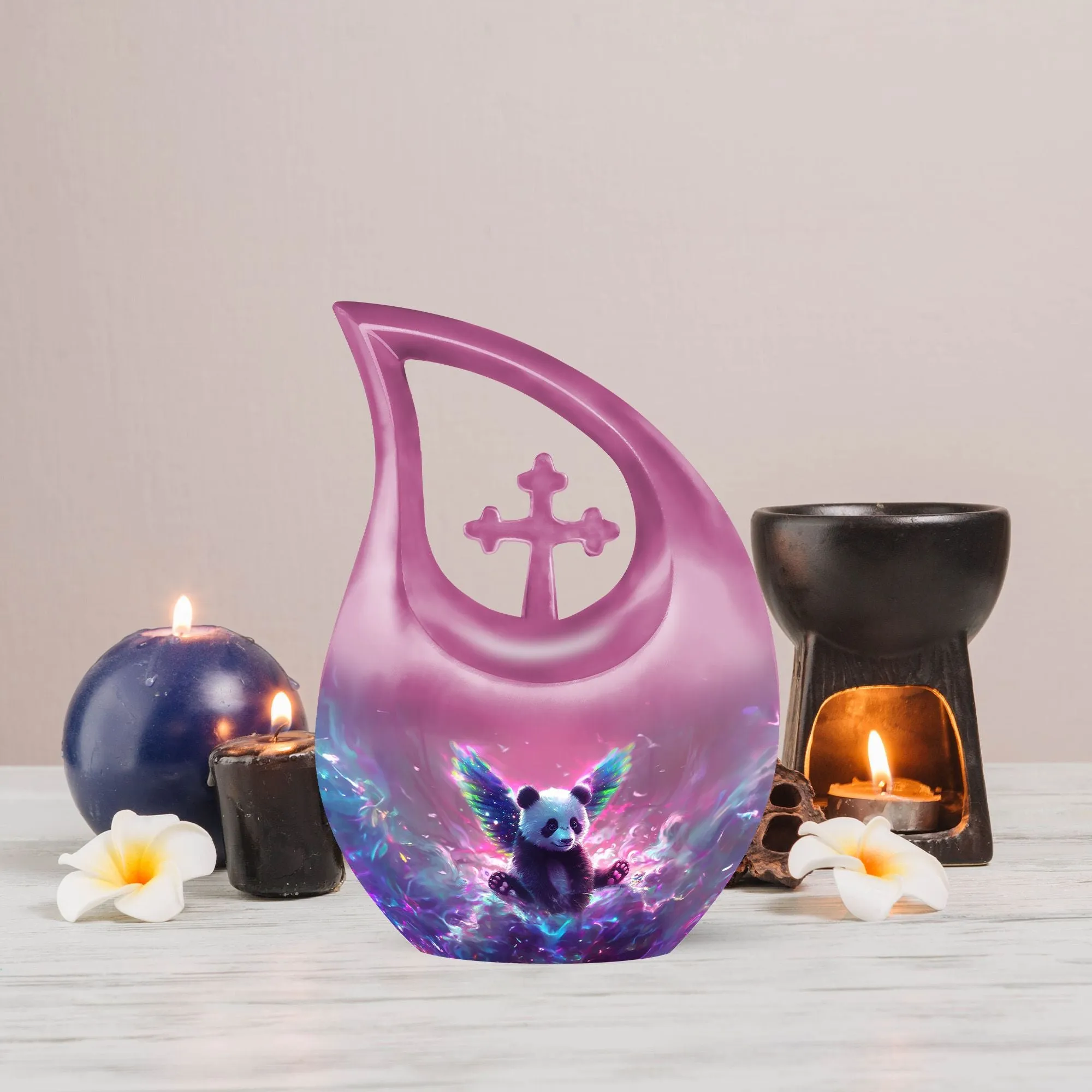 Cross Drop Panda Commemorative Extra Large Urn: Unique Urn