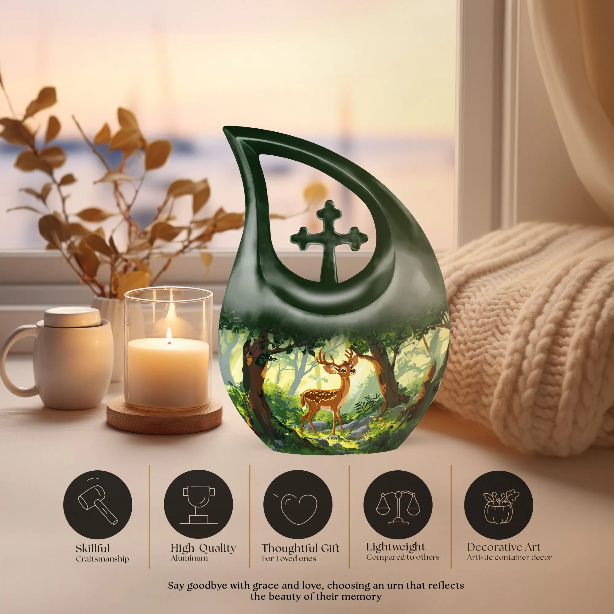 Deer Cremation Urn: Keepsake Cremation Urn For Human Ashes