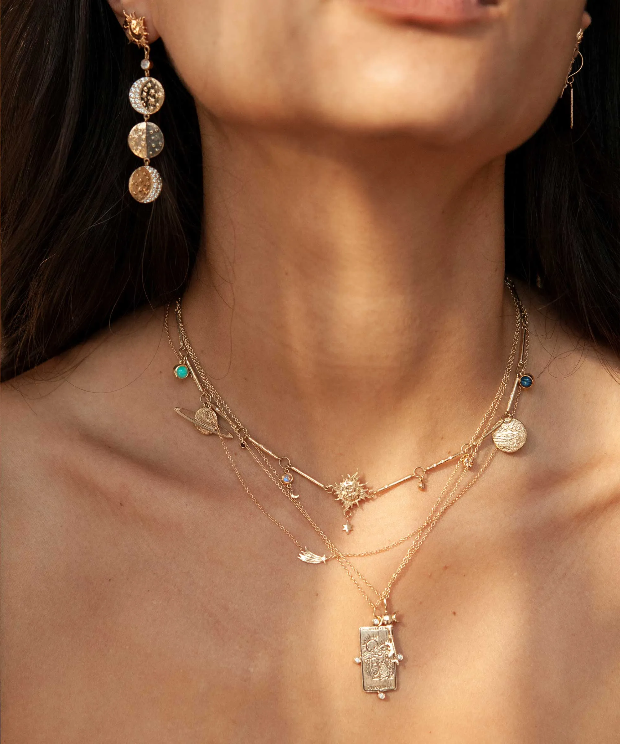 Diamond The Lovers II. Tarot Card Necklace - READY-TO-SHIP