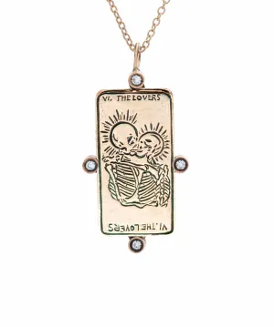 Diamond The Lovers II. Tarot Card Necklace - READY-TO-SHIP