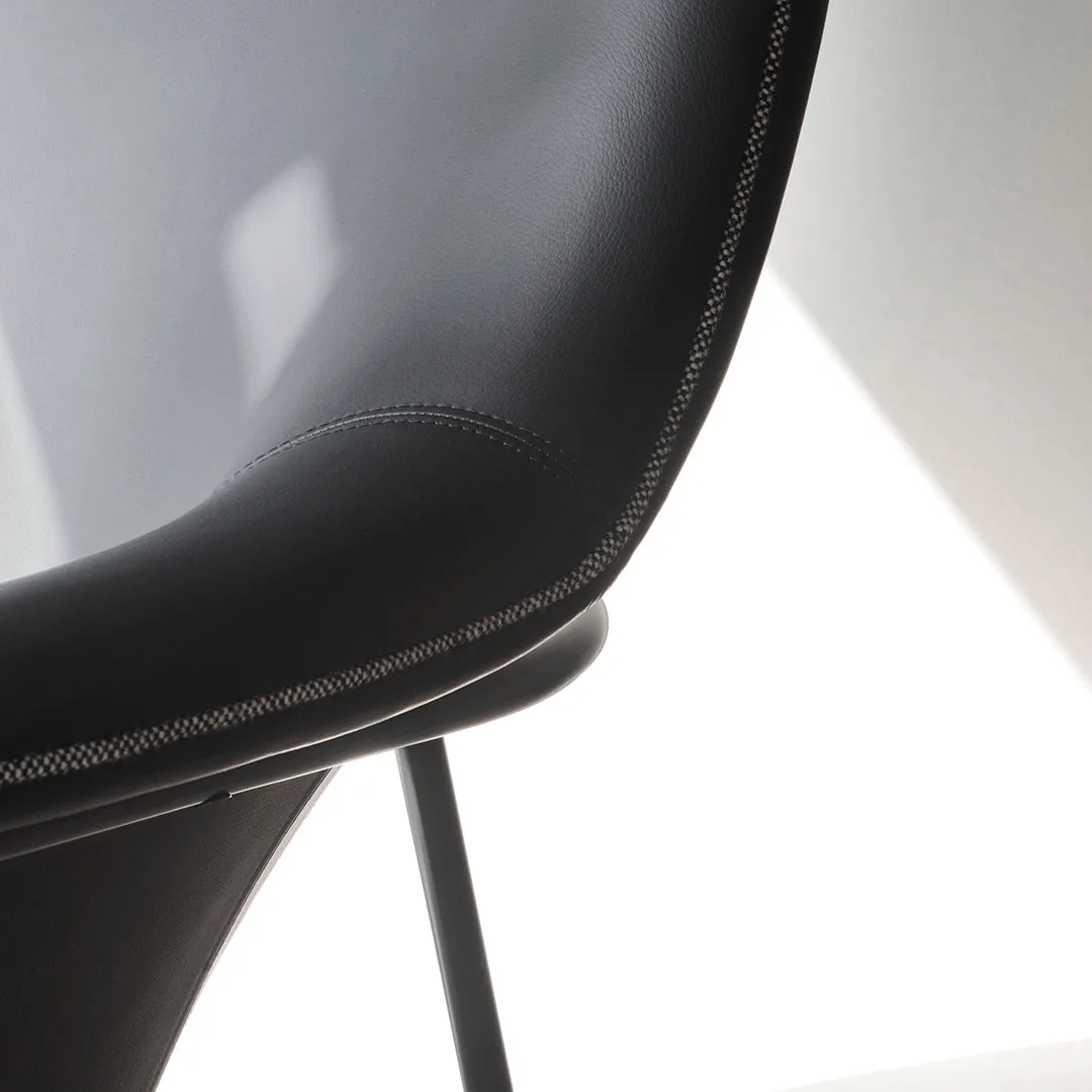 Drape High Lounge Chair - Steel Legs