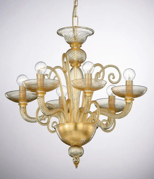 Elegant Amber Italian Chandelier