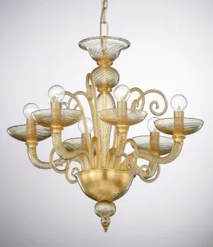 Elegant Amber Italian Chandelier