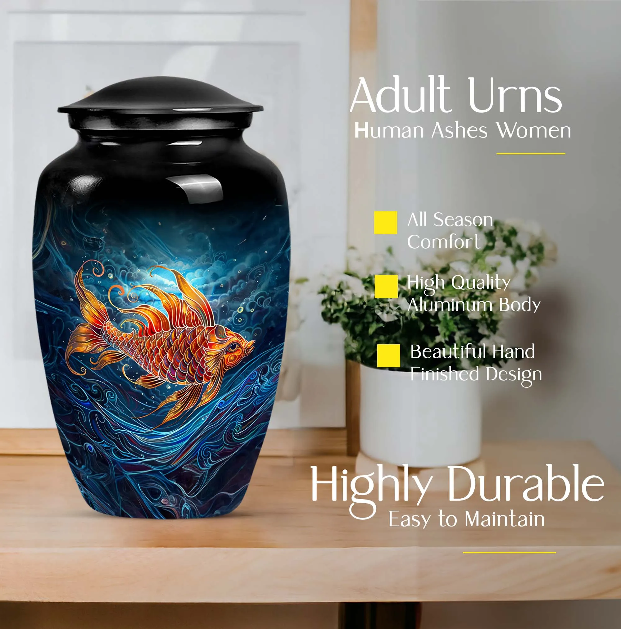 Fish-Themed Cremation Urn for Cherished Fathers - Urn For Dad