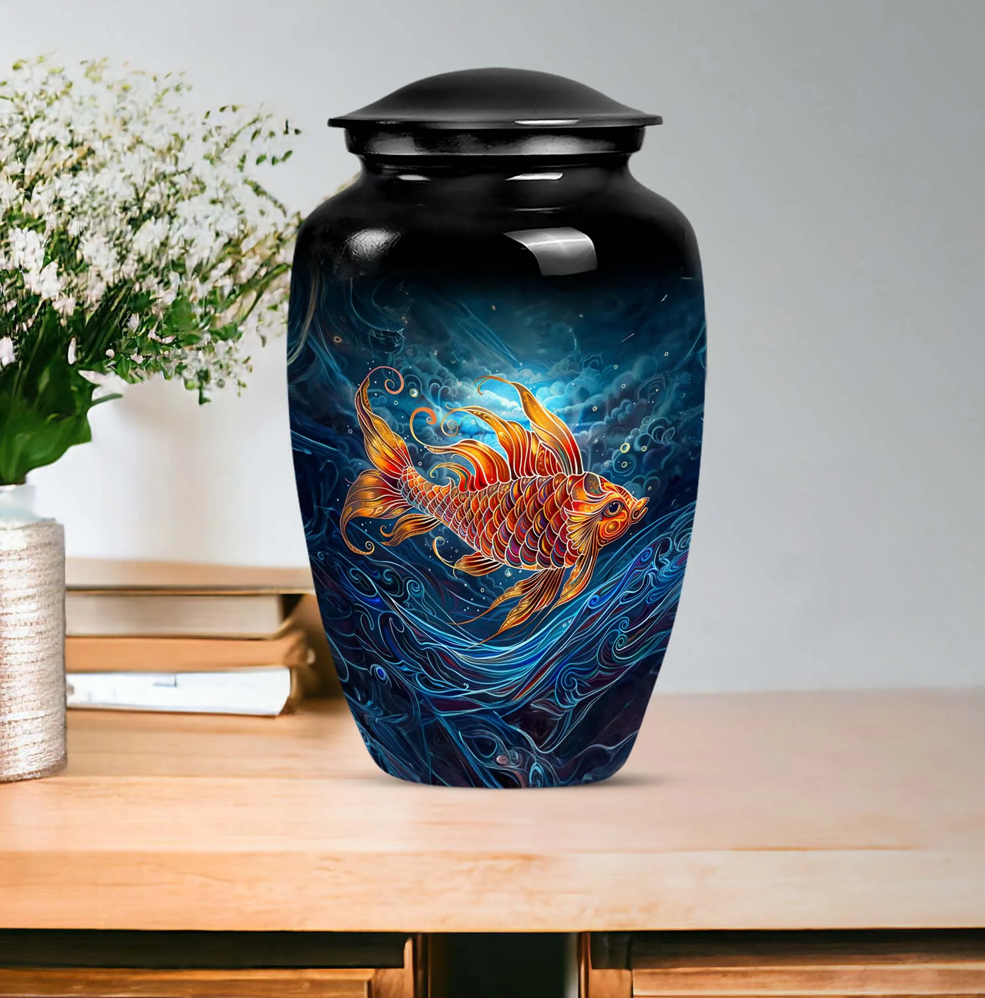 Fish-Themed Cremation Urn for Cherished Fathers - Urn For Dad