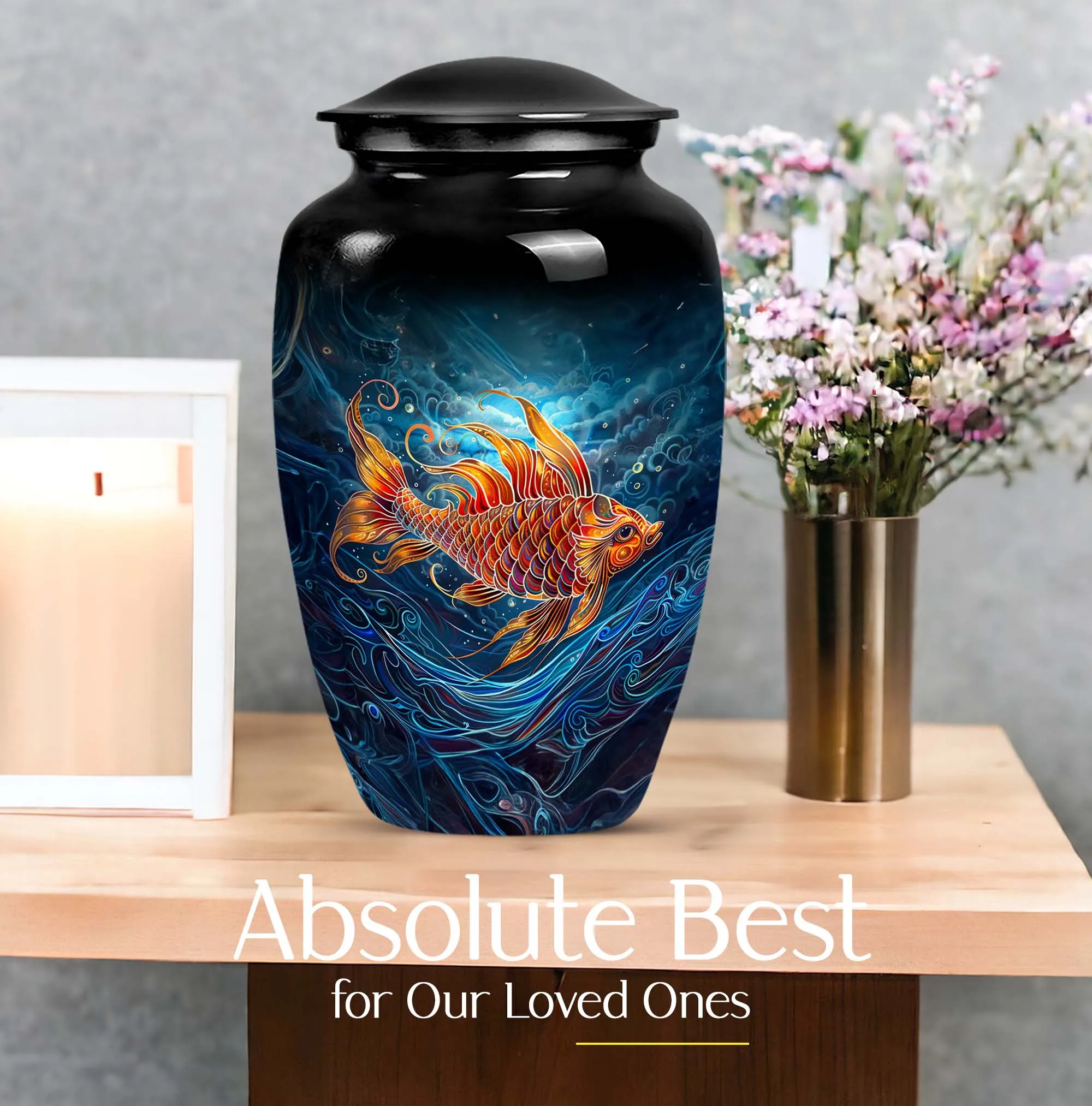 Fish-Themed Cremation Urn for Cherished Fathers - Urn For Dad
