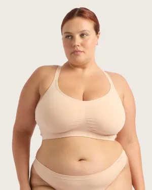 Full Bust Wireless Racerback Bra - Shell