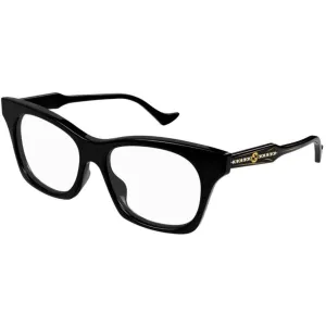 Gucci Women's Eyeglasses - Black Recycled Acetate Frame Demo Lens | GG1299O 001