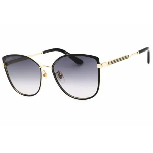 Gucci Women's Sunglasses - Black Metal Cat Eye Frame Grey Gradient Lens | GG0589SK 001