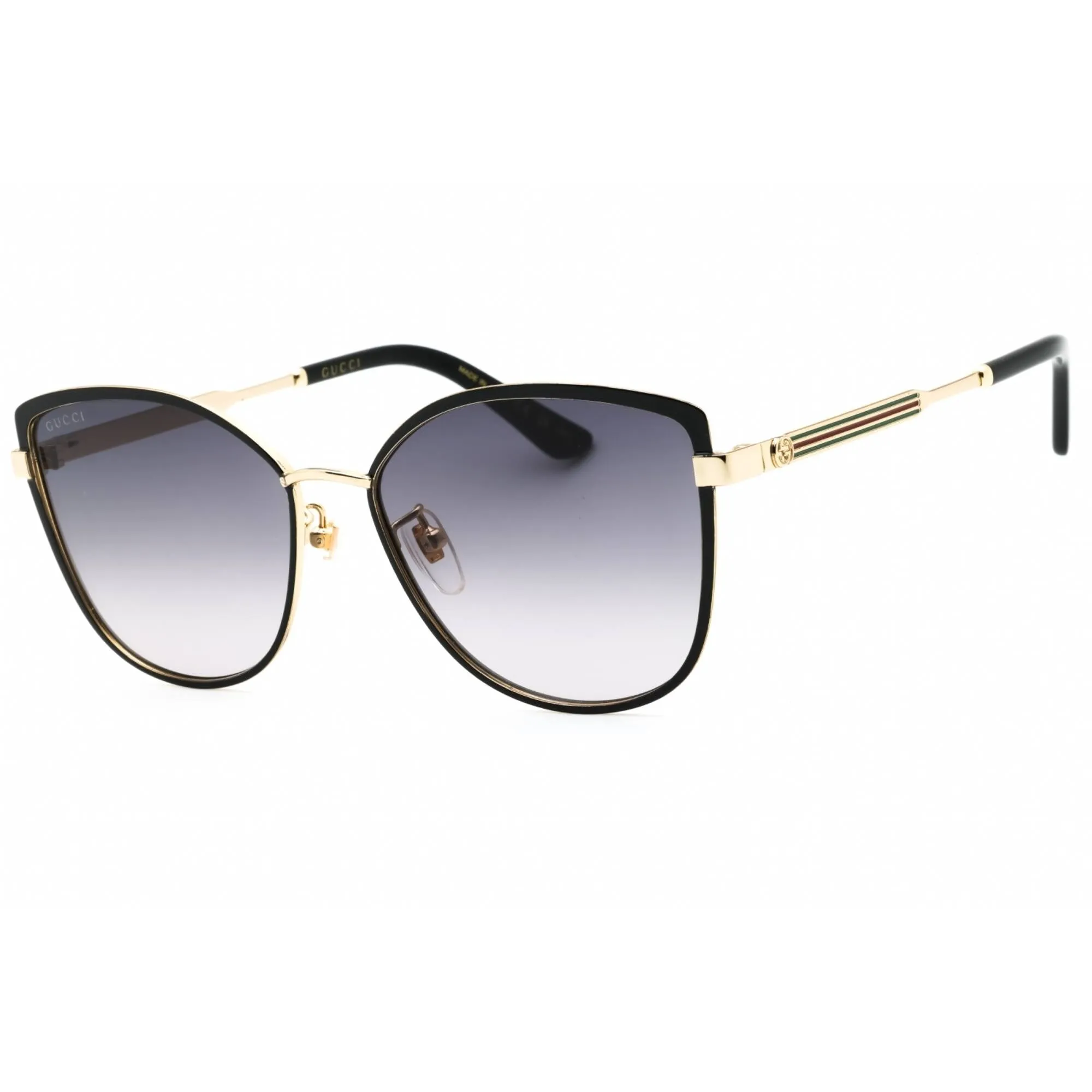 Gucci Women's Sunglasses - Black Metal Cat Eye Frame Grey Gradient Lens | GG0589SK 001