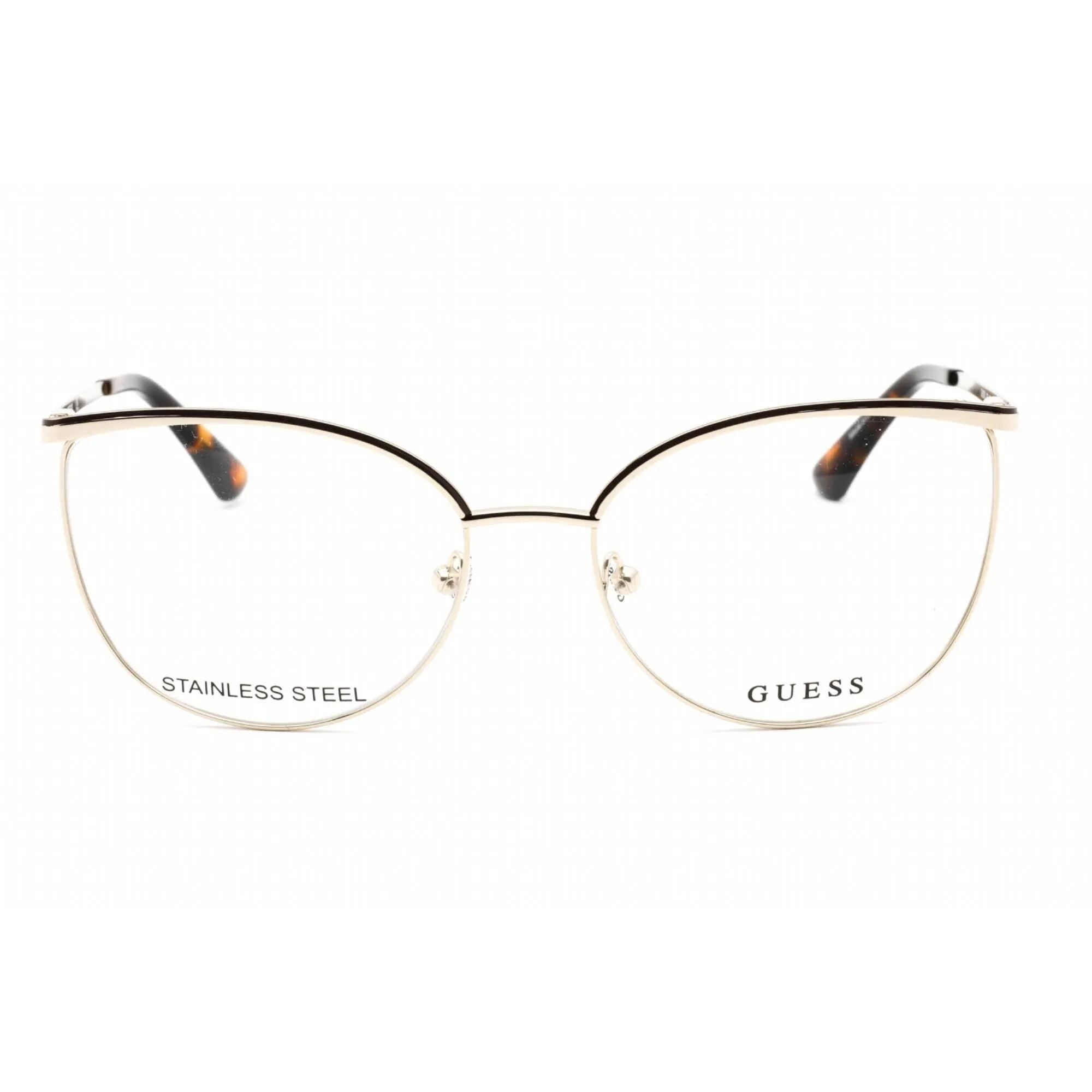 Guess Women's Eyeglasses - Full Rim Pale Gold Metal Rectangular Frame | GU2879 032