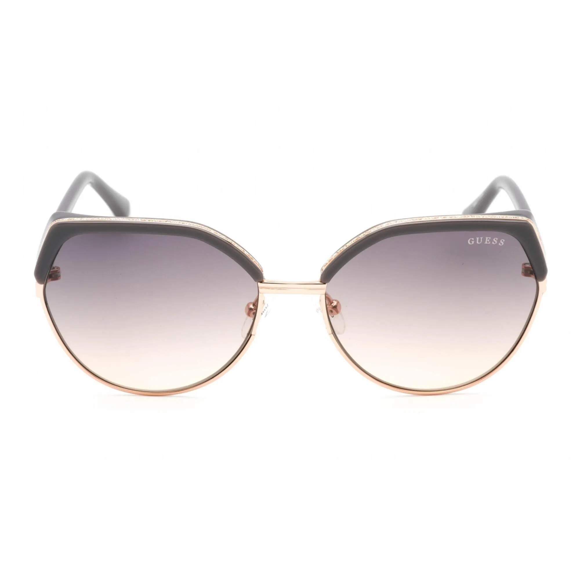 Guess Women's Sunglasses - Full Rim Grey/Gold Metal Cat Eye Shape Frame | GU7872 20B