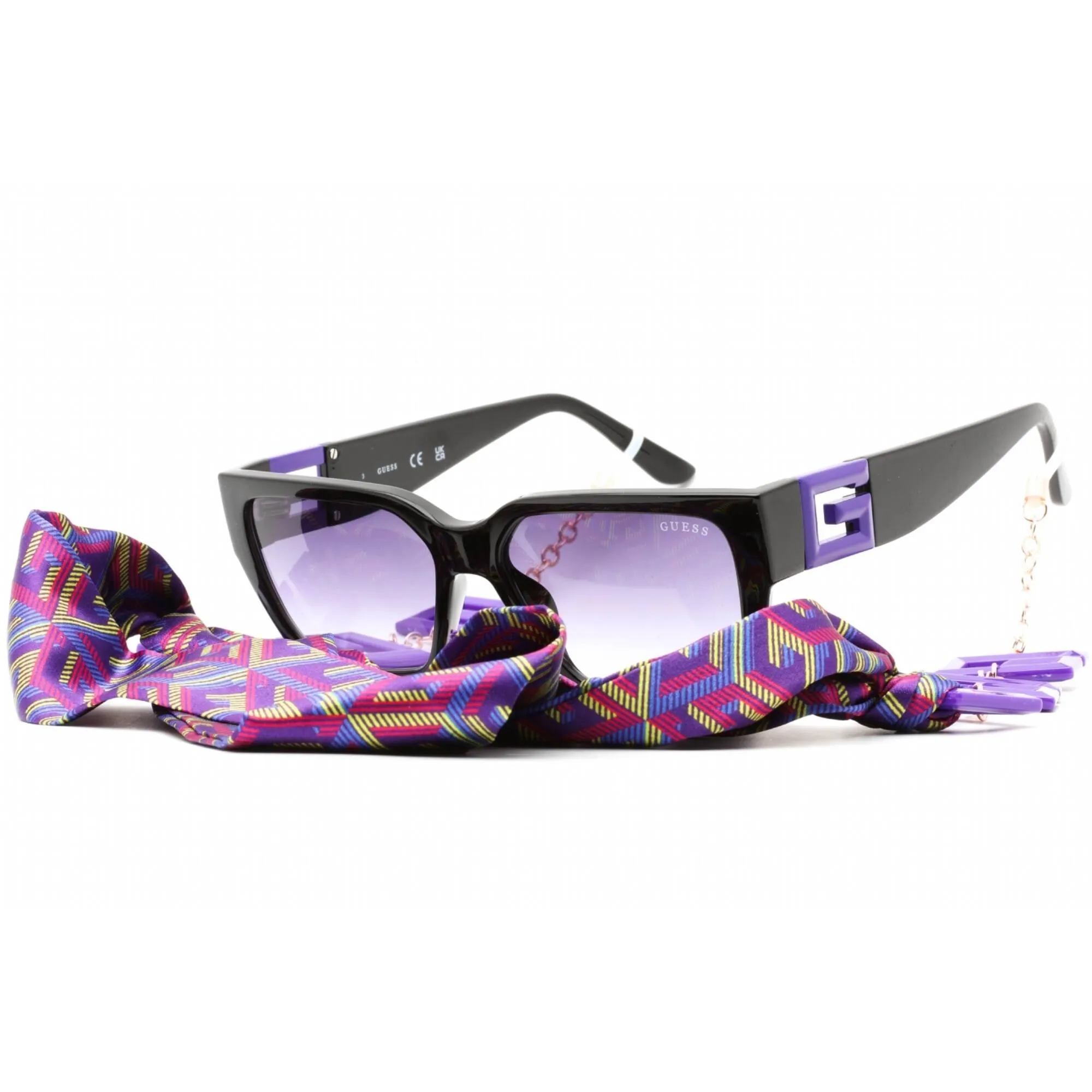 Guess Women's Sunglasses - Violet/Other Plastic Full Rim Rectangular | GU7916 83Z
