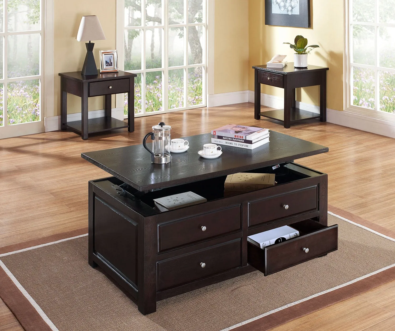 Ines End Table - Espresso