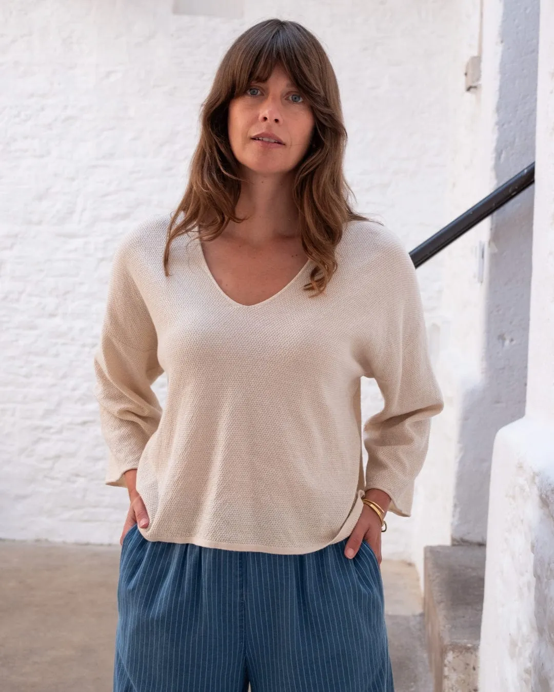 Jody Women's Cotton Relaxed Jumper | Ecru