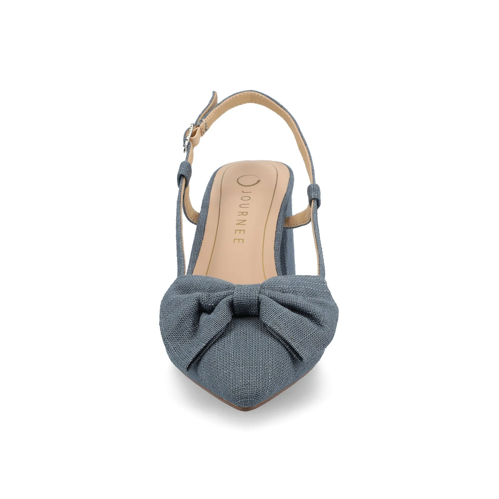 Journee Collection Womens Tailynn Block Heel Pumps - DENIM 10 WIDE