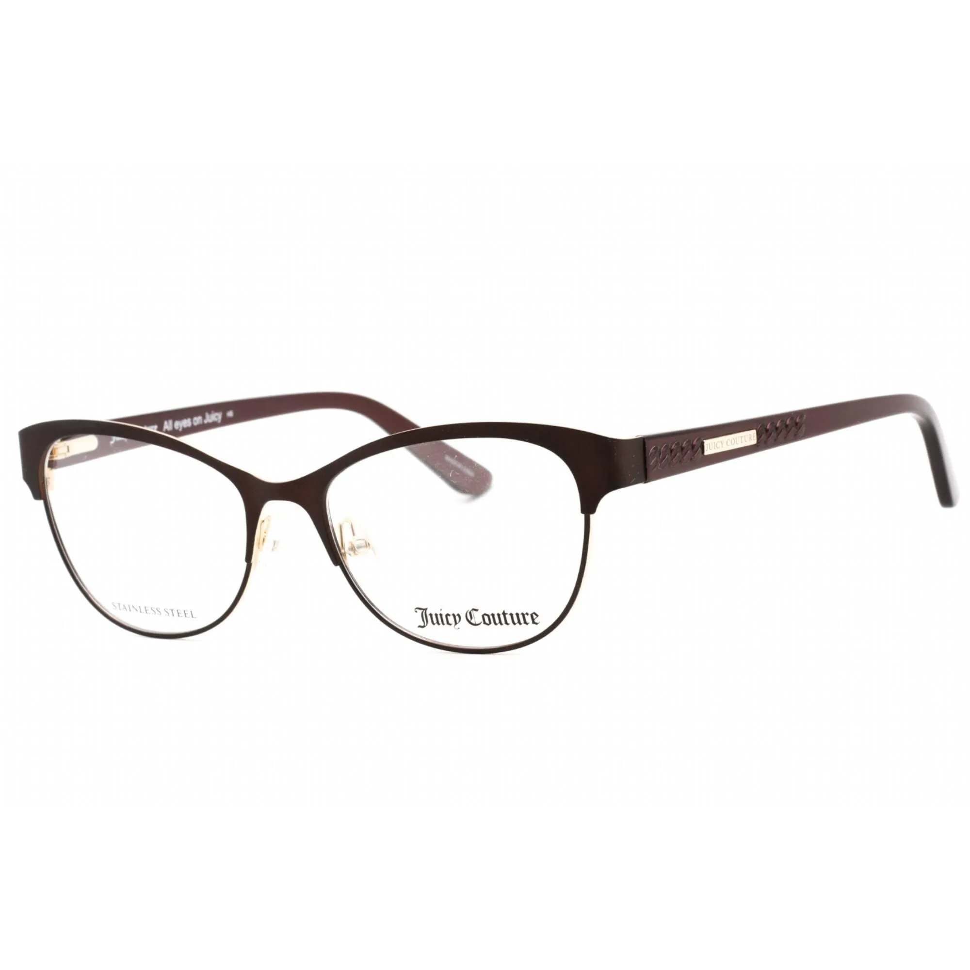 Juicy Couture Women's Eyeglasses - Matte Brown Metal Cat Eye Frame | JU 216/G 0YZ4 00