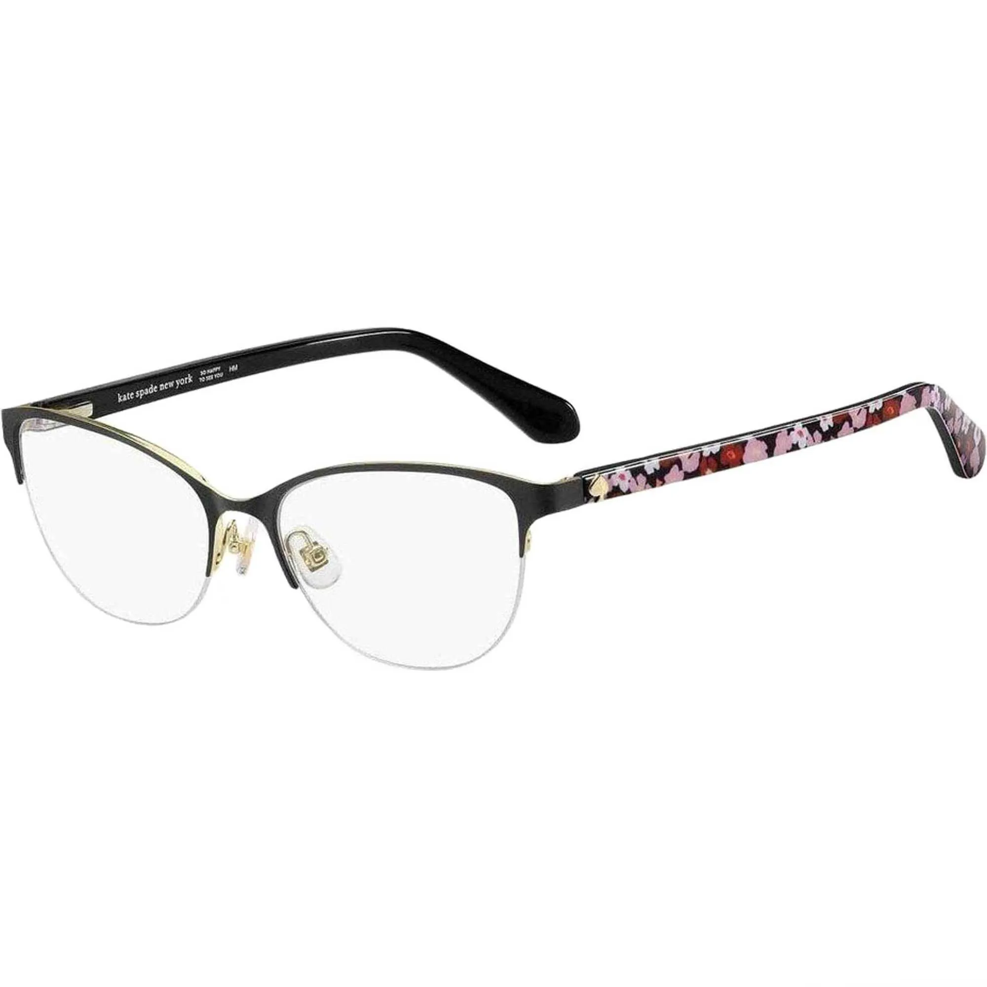 Kate Spade Women's Eyeglasses - Black Gold Cat Eye Frame | KATE SPADE ADALINA 0I46