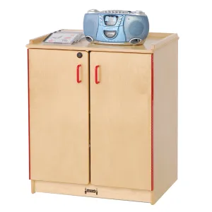 Lockable Mobile Media Cart with Adjustable Shelves