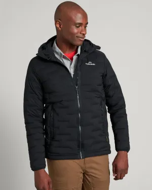 Men's Federate Stretch Hooded Down Jacket - Black