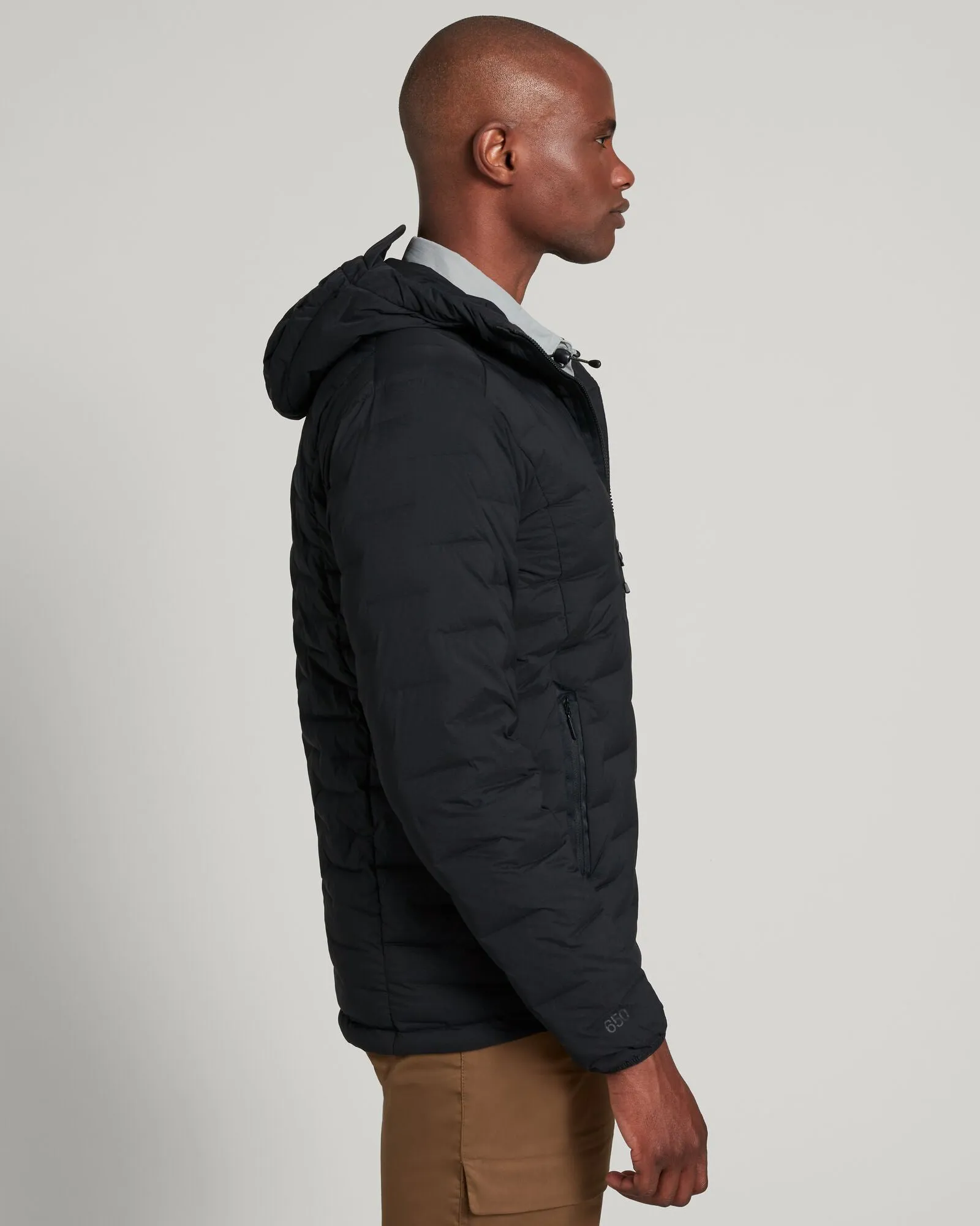 Men's Federate Stretch Hooded Down Jacket - Black