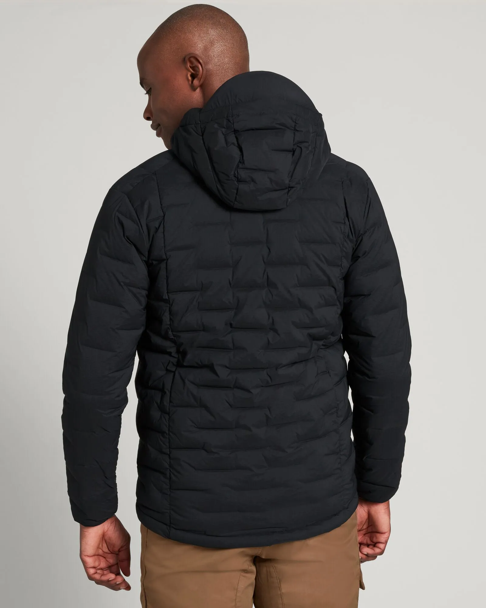 Men's Federate Stretch Hooded Down Jacket - Black