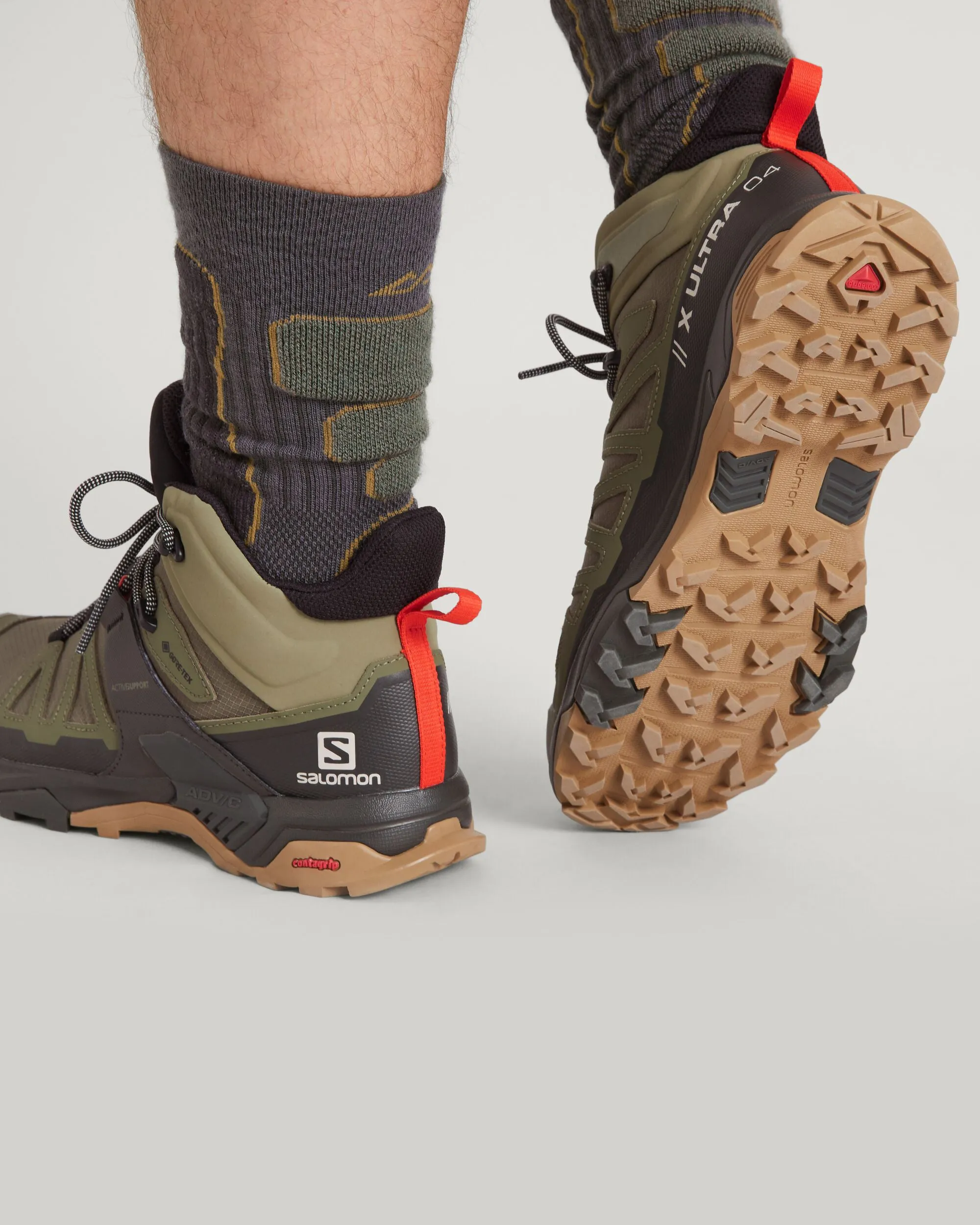Men's Salomon X Ultra 4 GORE-TEX Mid Hiking Boots - Deep Lichen Green/Peat/Kelp