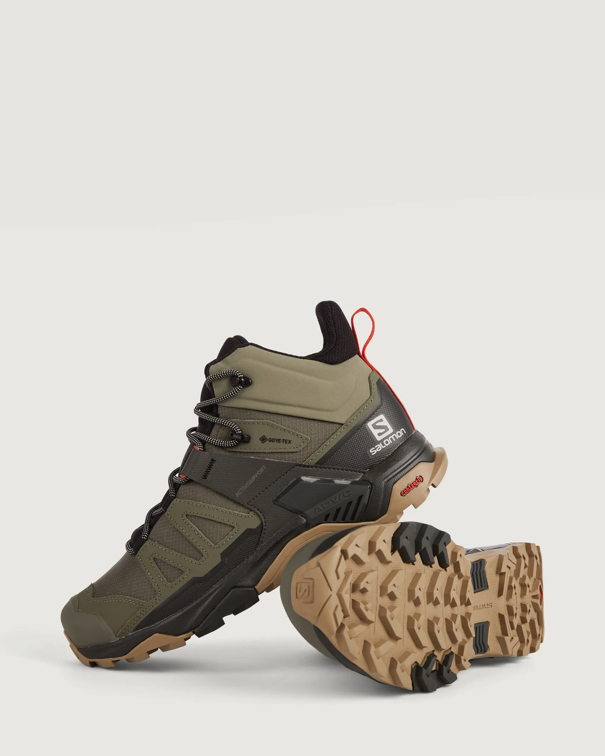 Men's Salomon X Ultra 4 GORE-TEX Mid Hiking Boots - Deep Lichen Green/Peat/Kelp