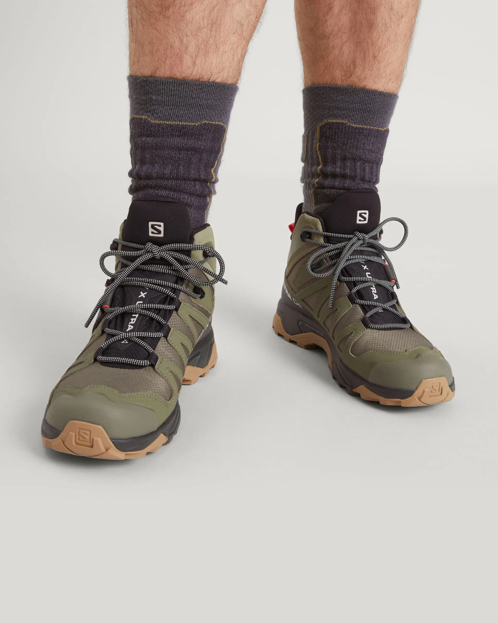 Men's Salomon X Ultra 4 GORE-TEX Mid Hiking Boots - Deep Lichen Green/Peat/Kelp