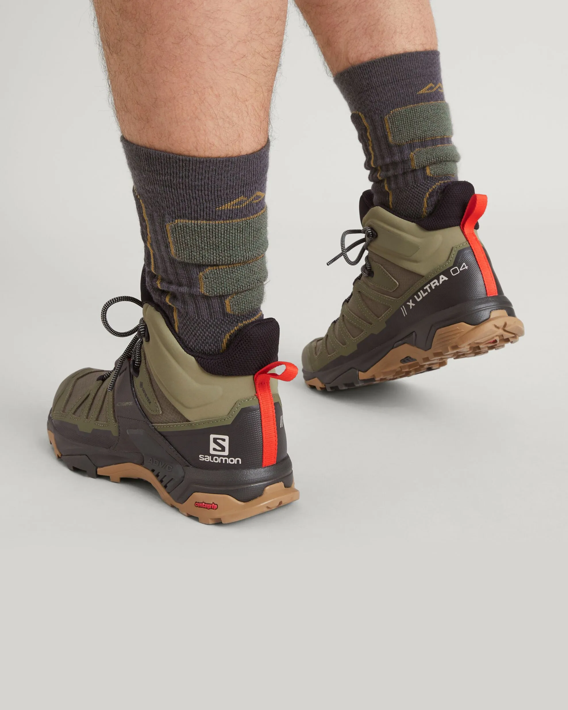 Men's Salomon X Ultra 4 GORE-TEX Mid Hiking Boots - Deep Lichen Green/Peat/Kelp