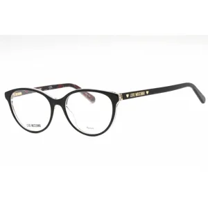Moschino Love Women's Eyeglasses - Black Plastic Oval Full Rim Frame | MOL525 0807 00