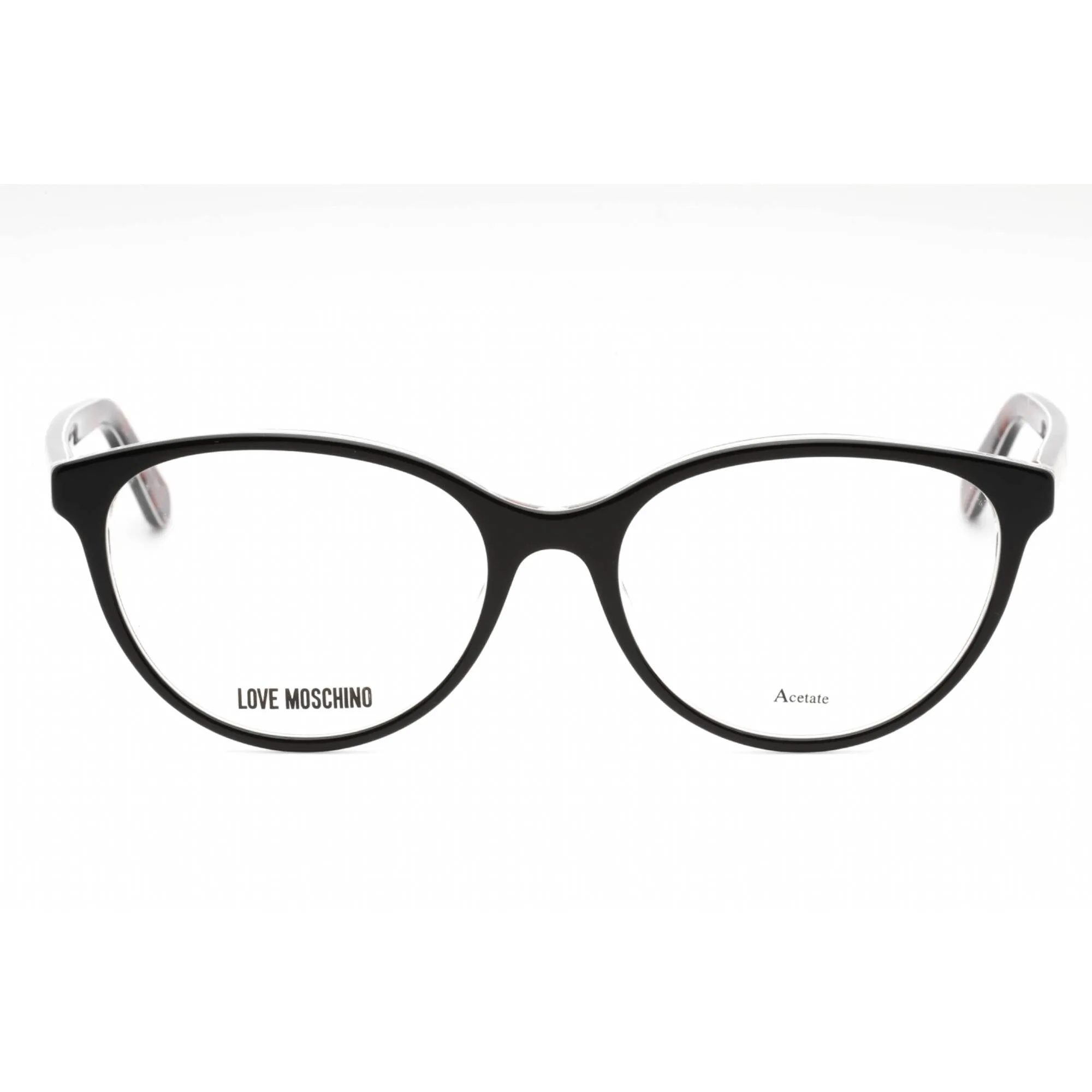 Moschino Love Women's Eyeglasses - Black Plastic Oval Full Rim Frame | MOL525 0807 00
