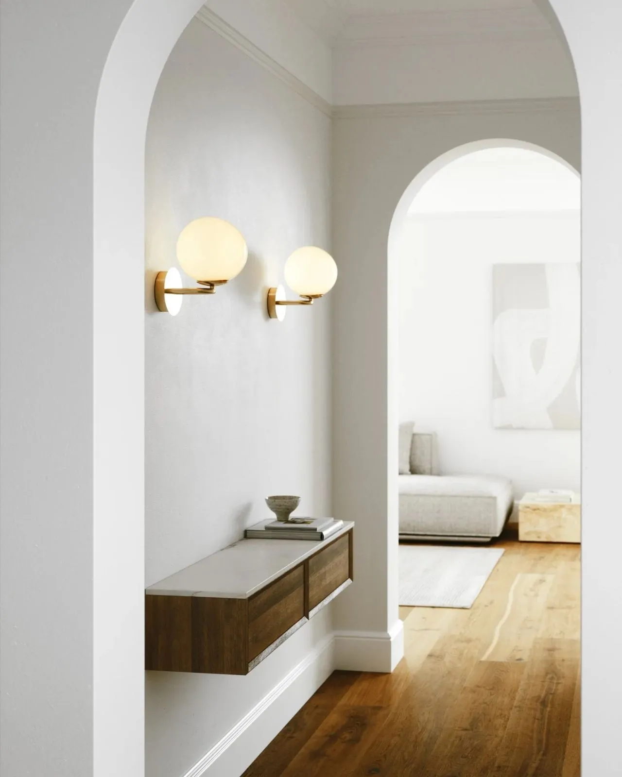 Mouth-blown Asymmetrical Glass Wall Light