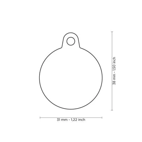 MyFamily Id Tag Hushtag Collection Aluminium Black Circle With Red Rubber