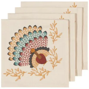 Now Designs - Tommy Turkey Table Napkins - Set of 4