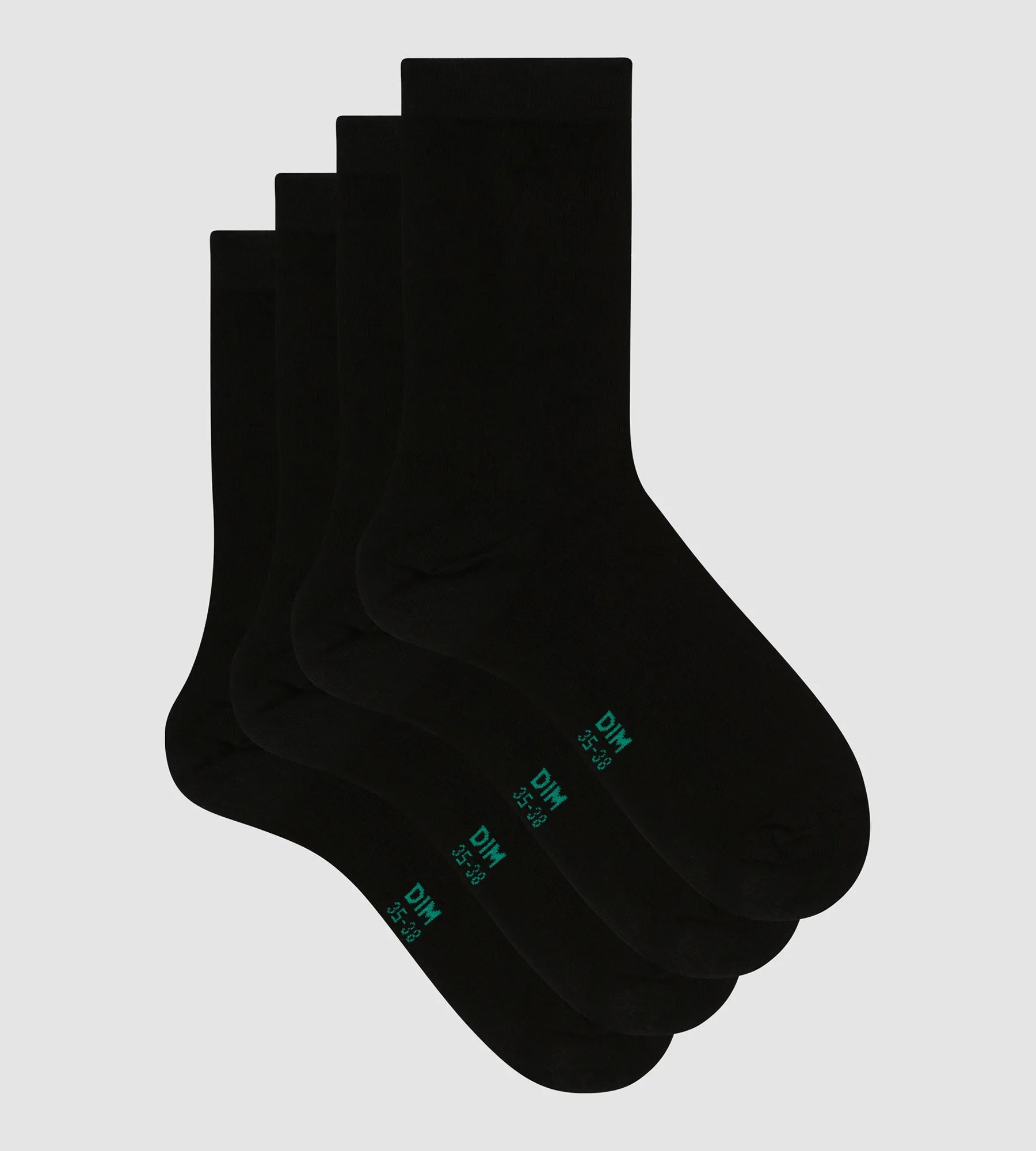 Pack of 2 pairs of black women's socks in organic cotton Dim Good