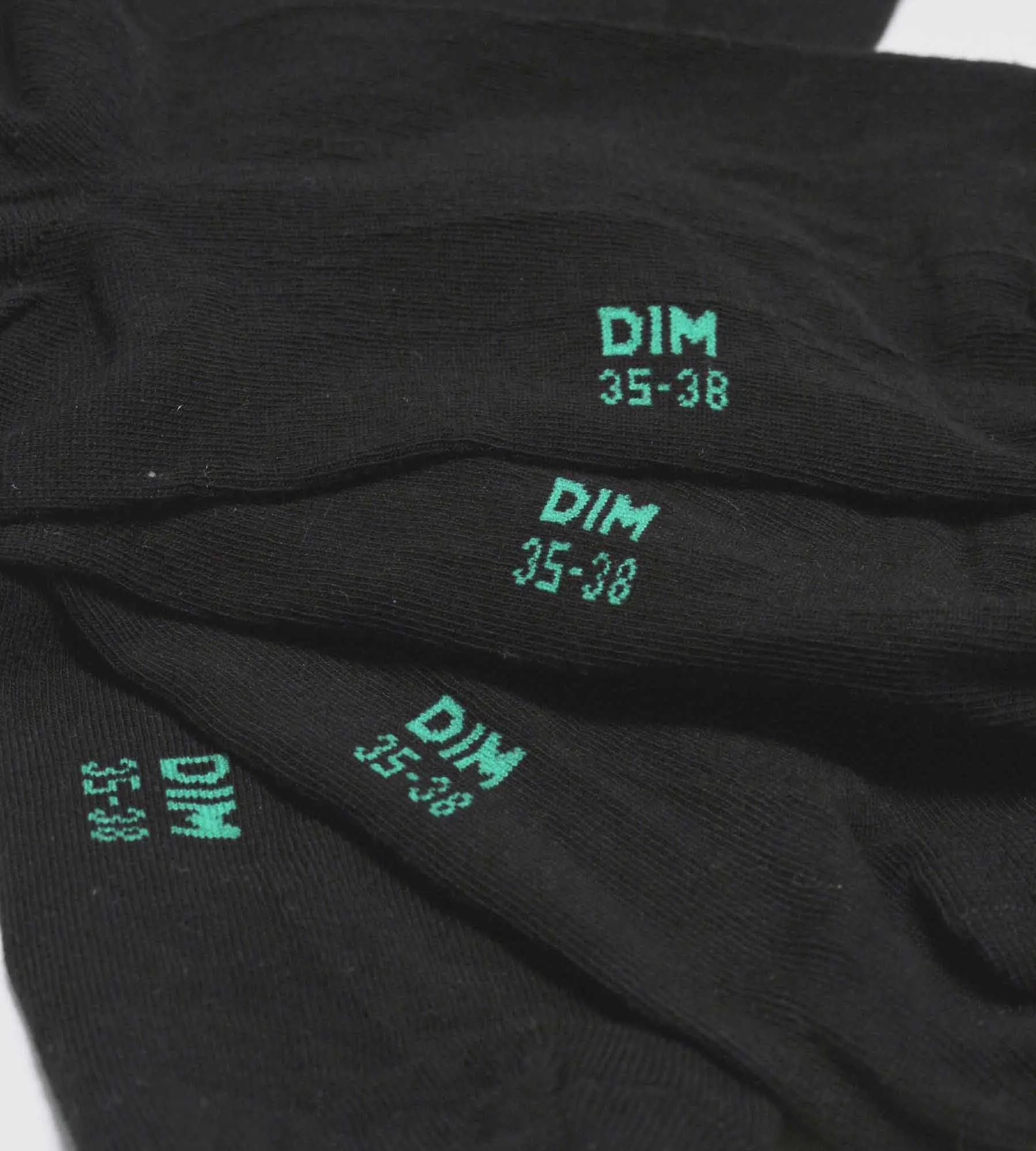 Pack of 2 pairs of black women's socks in organic cotton Dim Good