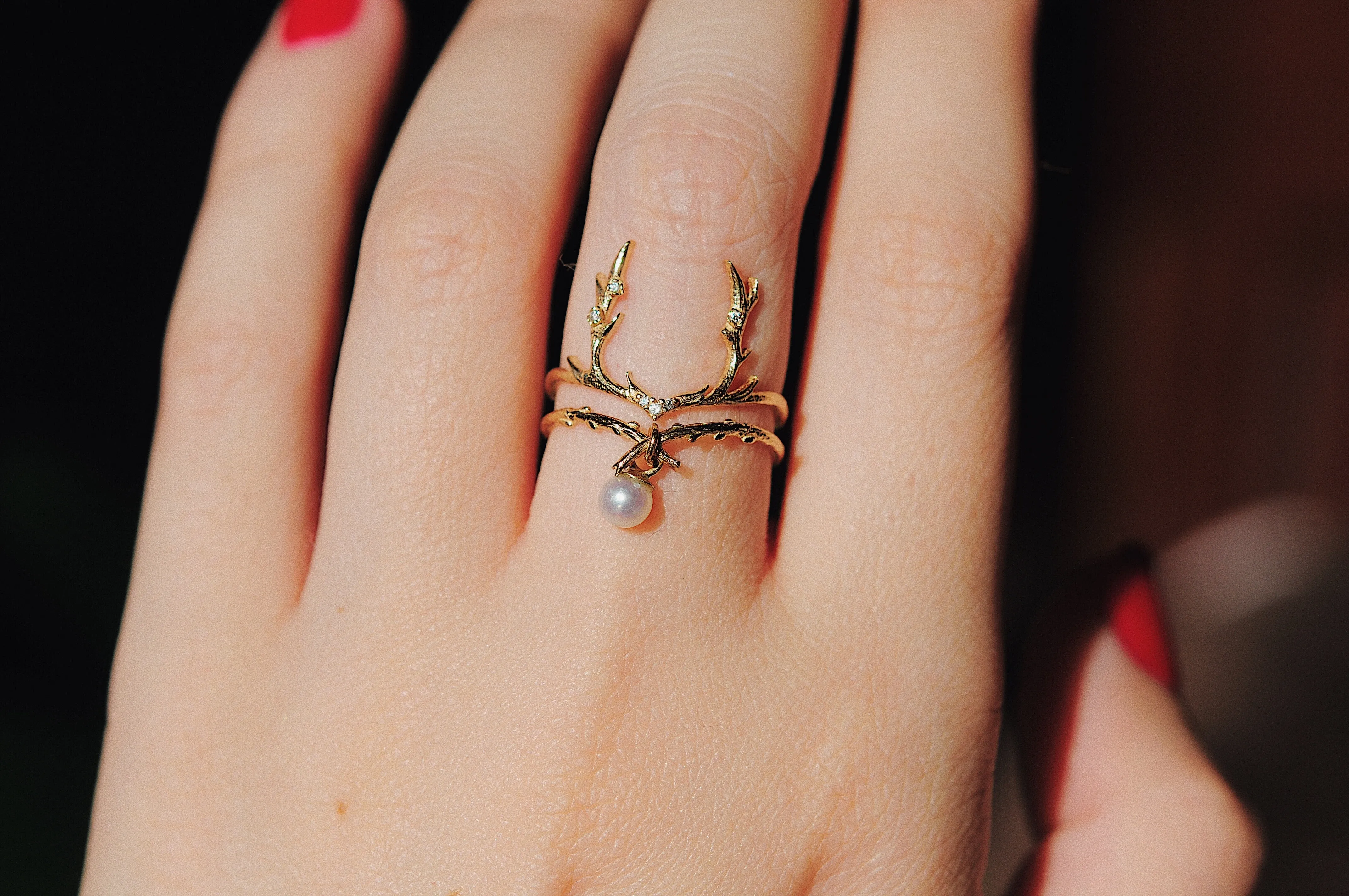 Pearl Woodland Ring - READY-TO-SHIP