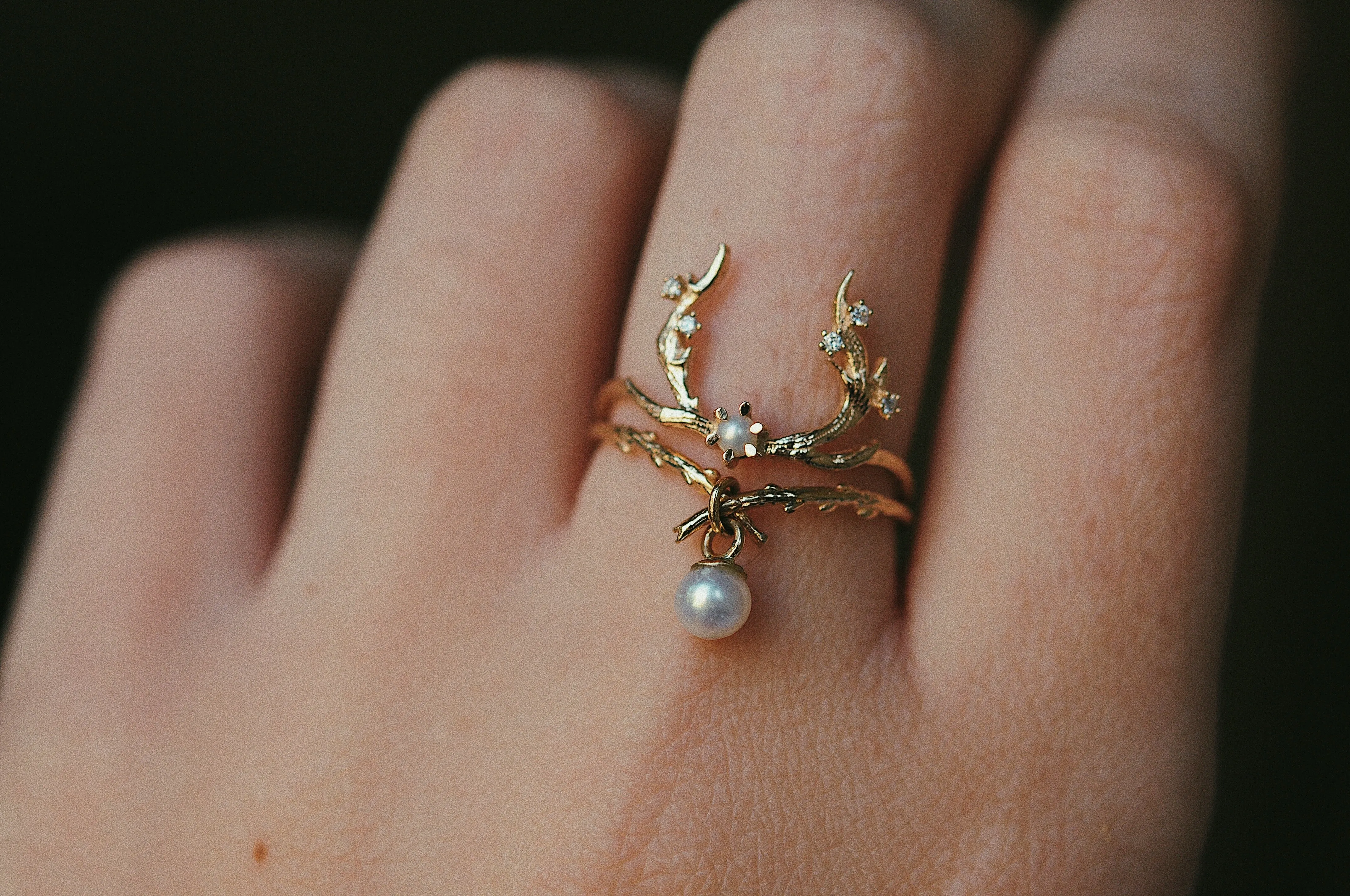 Pearl Woodland Ring - READY-TO-SHIP