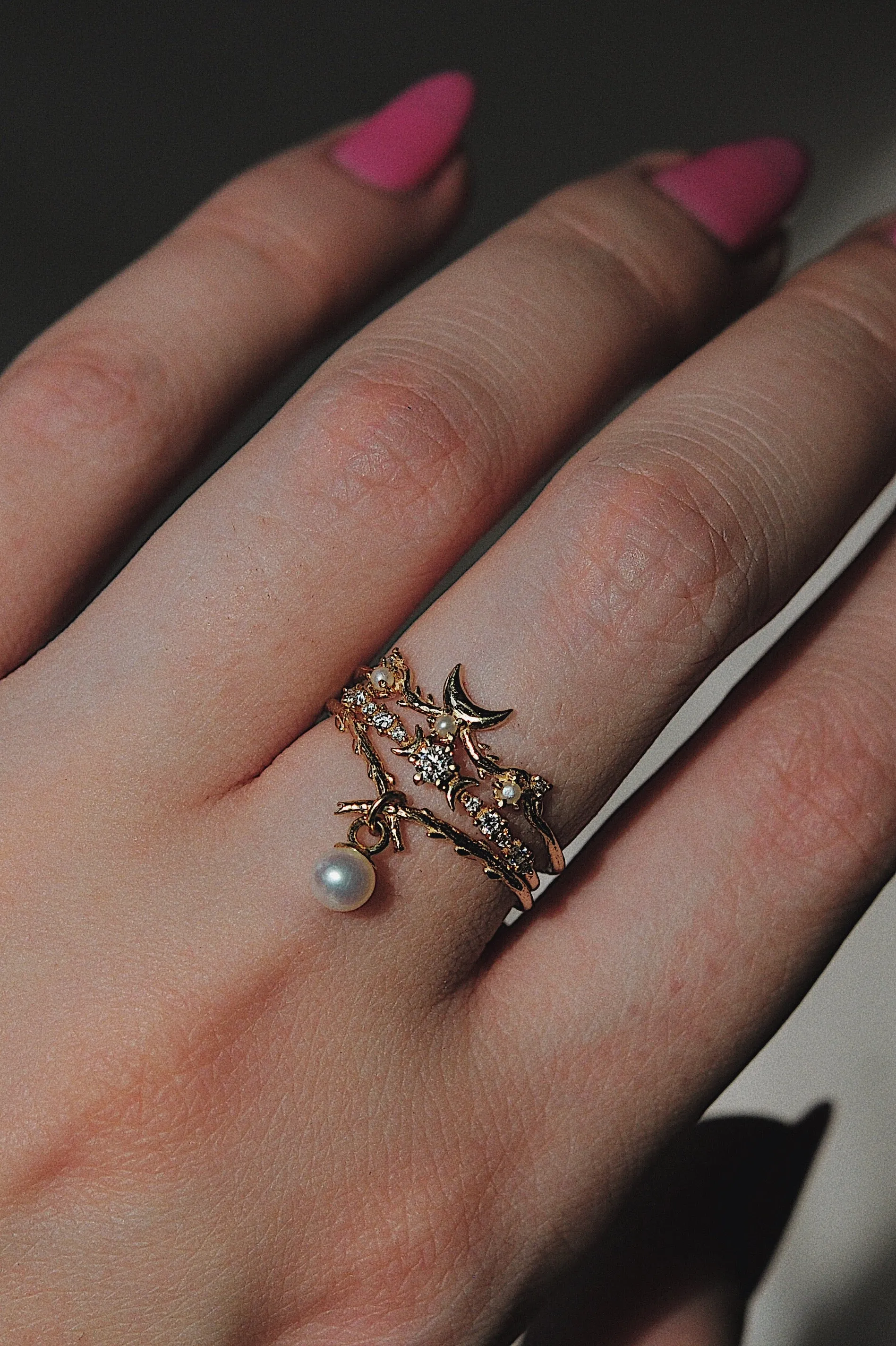 Pearl Woodland Ring - READY-TO-SHIP