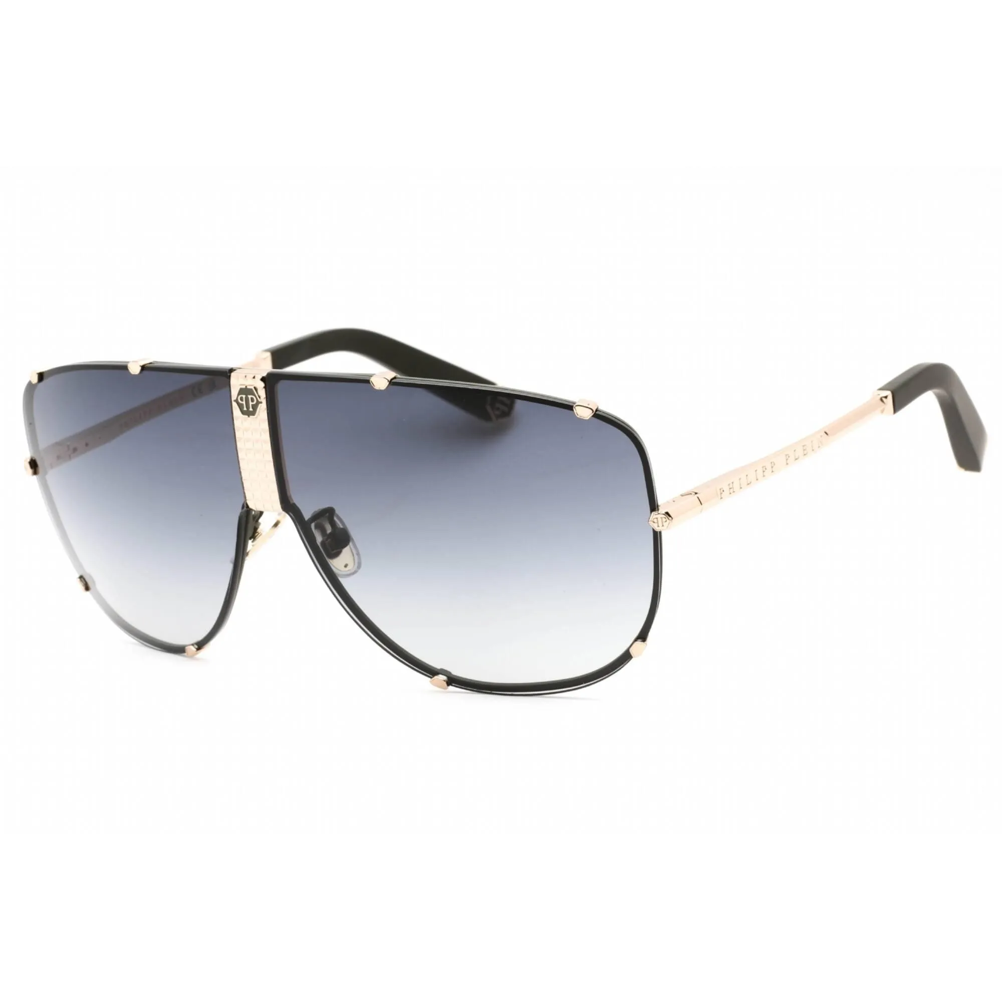 Philipp Plein Women's Sunglasses - Full Rim Gold Metal Aviator Frame | SPP075M 0376