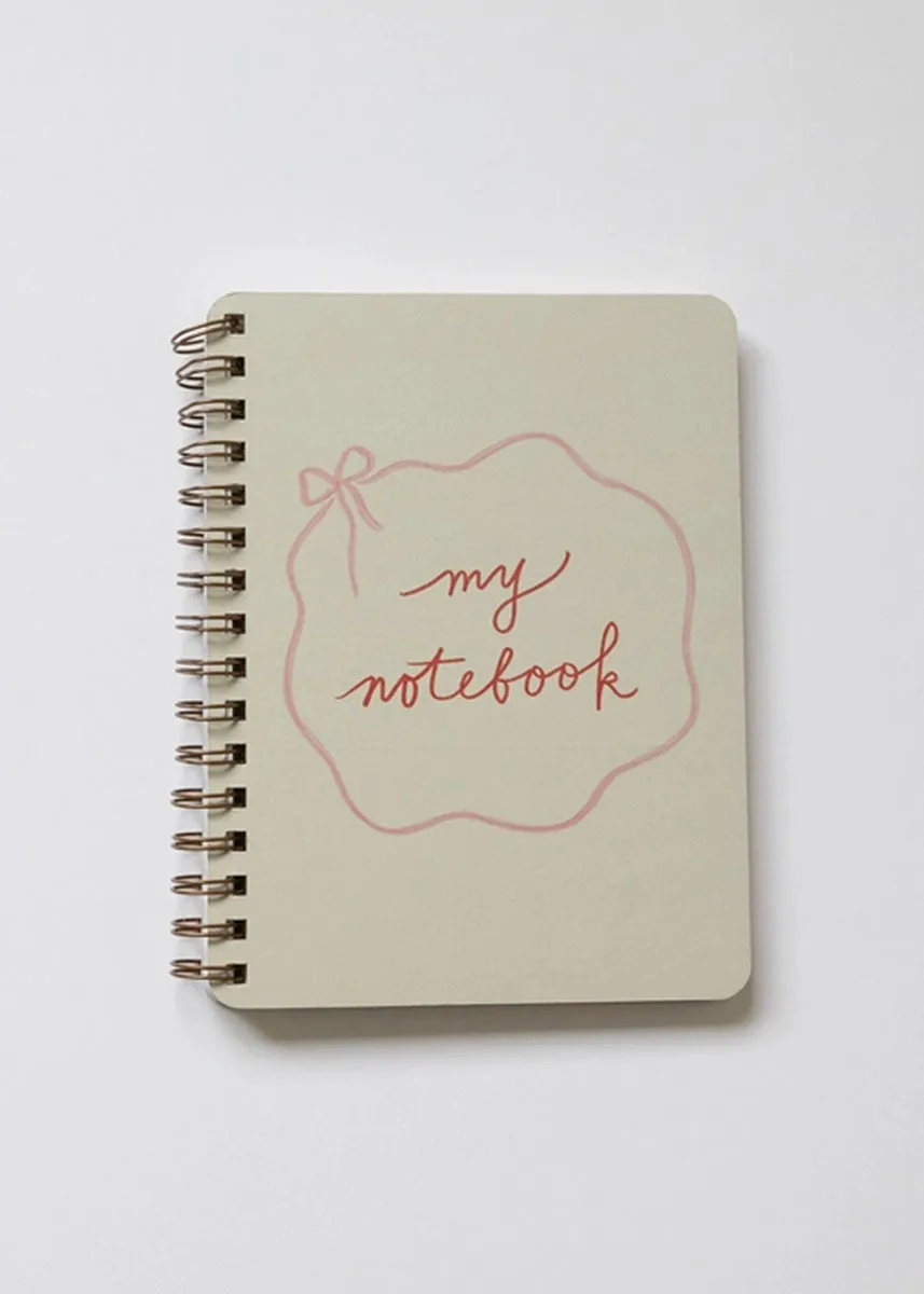 Pink Bow Spiral Notebook