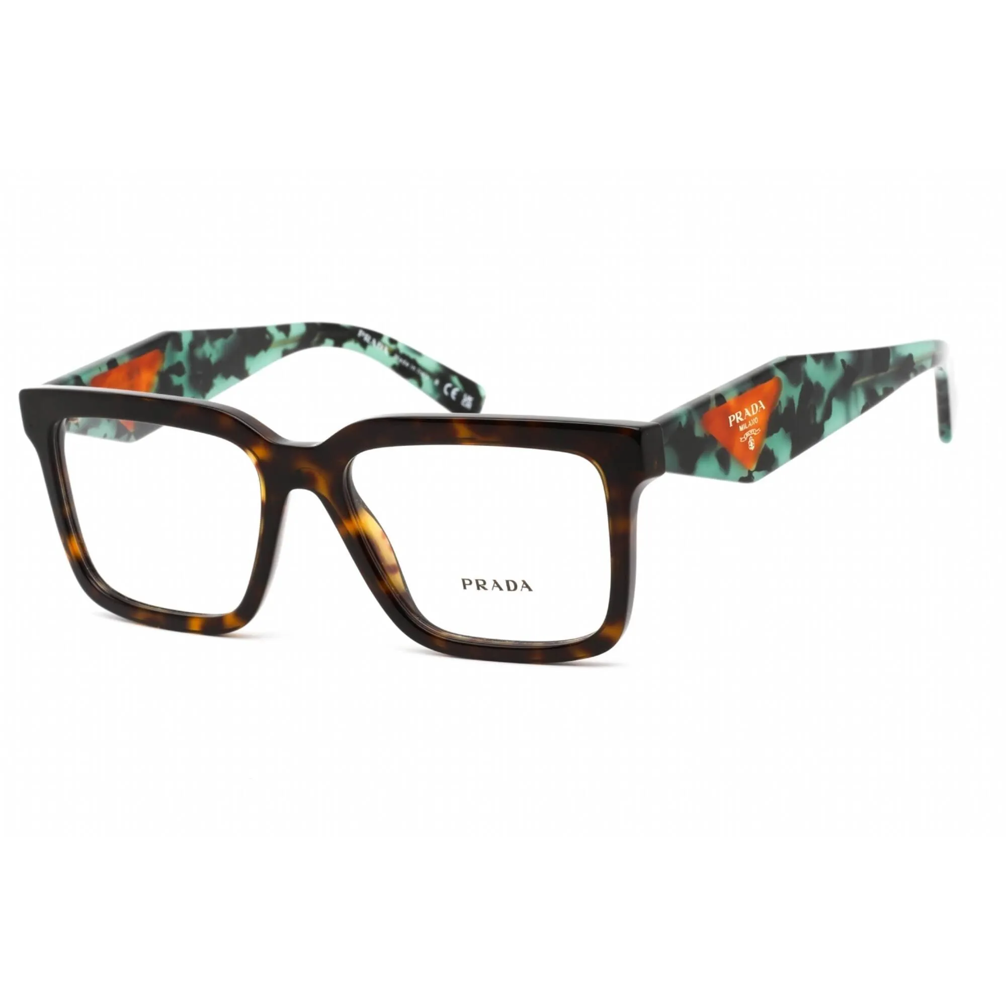 Prada Women's Eyeglasses - Clear Lens Tortoise Plastic Square Frame | 0PR 10YV 2AU1O1