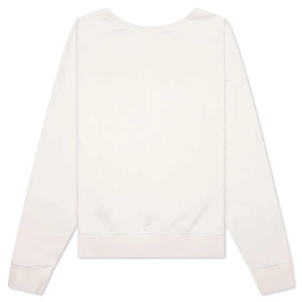 Reverse Applicated Stitch Logo Sweatshirt - Ecru