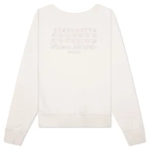 Reverse Applicated Stitch Logo Sweatshirt - Ecru