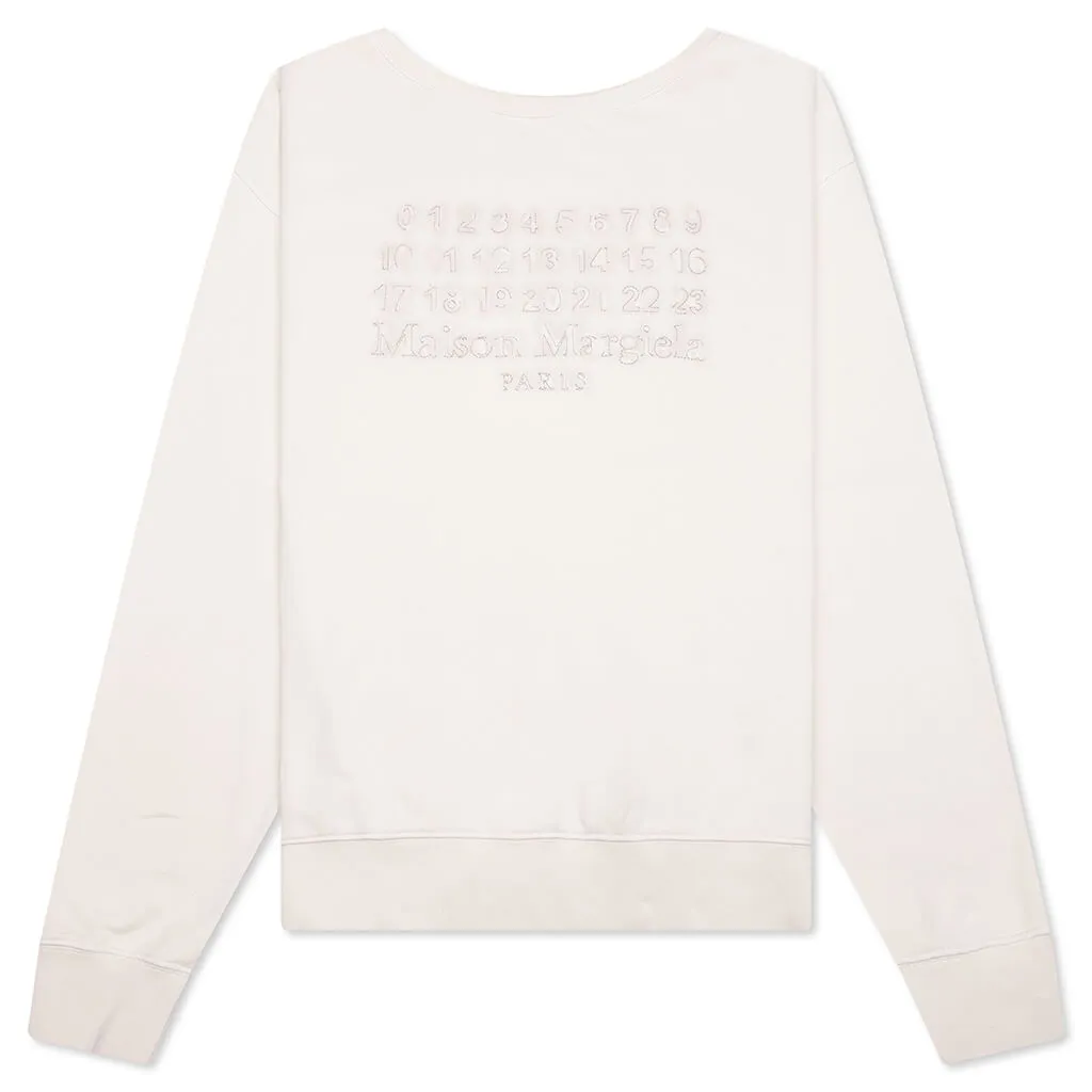 Reverse Applicated Stitch Logo Sweatshirt - Ecru